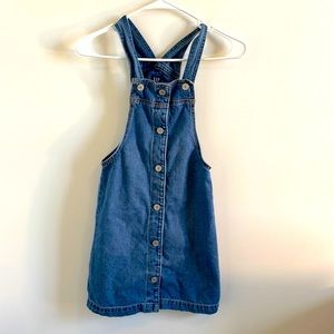 Gap Overall Jumper Dress Denim Medium Blue Button Down